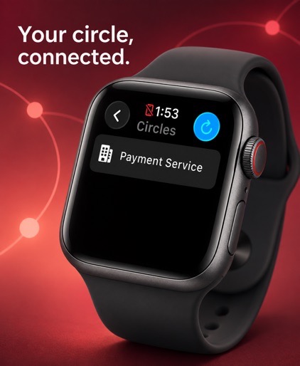 Sevloom circles displayed on Apple Watch